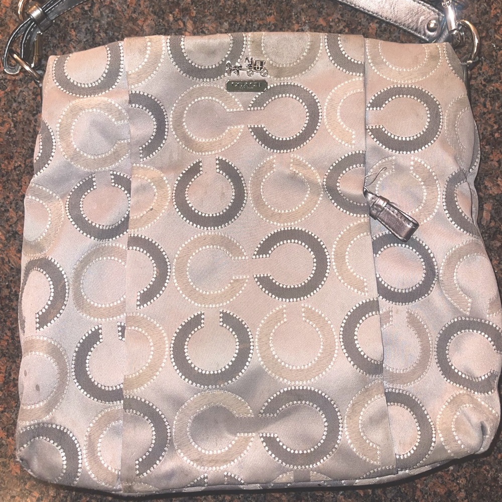 Sliver/Gray Coach Bag